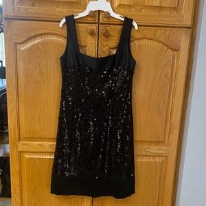 Black Sequin Sleeveless Dress. Made by Jones New York. Size 4